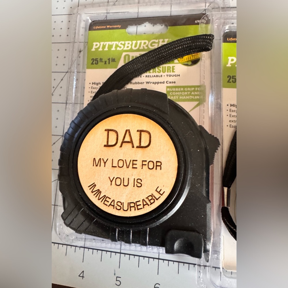 Hand crafted by me wood engraved Personalized Tape Measurers customizable